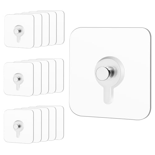 15 Pack Picture Hangers Without Nails,22lbs Load Heavy Duty Adhesive Wall Hooks for Hanging,2 in 1 Reusable Waterproof and Oilproof Hooks for Kitchen, Bathroom, Home, Office - size: 15 Pack, style: 22 lbs(2.2*2.2in)
