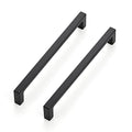 Ravinte Matte Black Square & Solid Cabinet Handles,6-1/4 Inch,30 Pack | Zinc Alloy, Flat Black Finish, Screws Included,Drawer Pulls, Cabinet Hardware for Kitchen & Drawer - size: 6-1/4 Inch Hole Center