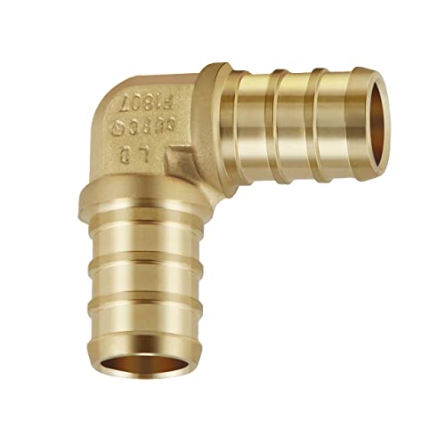 12PCS PEX Fitting Combo with 1/2'' Straight Coupling (4PCS), 1/2" 90 Degree Elbow (4PCS), 1/2" PEX Tees(4PCS), Brass Barb Crimp Pipe Hose Fittings in Plumbing Jobs