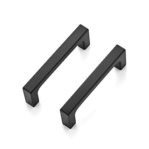 Ravinte Matte Black Square & Solid Cabinet Handles,3 Inch,30 Pack | Zinc Alloy, Flat Black Finish, Screws Included,Drawer Pulls, Cabinet Hardware for Kitchen & Drawer - size: 3 Inch Hole Center