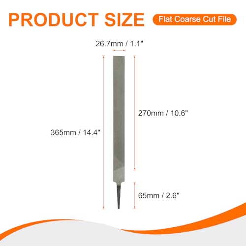 HARFINGTON 2pcs Flat Coarse Cut File 12" Double Cut Teeth High Carbon Steel Hand Rasp File without Handle for Metal Wood Deburring Removing - size: 12", style: Coarse