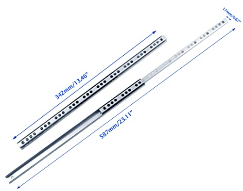 Uenhoy 1 Pair Drawer Slides 13.46" Two Way Slide Track Rail - size: 13.46"-1pair