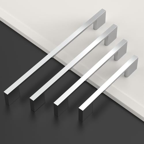 Asidrama 10 Pack 5 Inch(128mm) Polished Chrome Kitchen Cabinet Handles, Cabinet Pulls Kitchen Cabinet Hardware for Cupboard Drawer Pulls - color: Polished Chrome, size: 5" Hole Center(128mm), style: 10 Pack