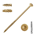 6 Inch Yellow Deck Screws 50Pcs | Structural Wood Screws, Rust Resistant Timber Screws for Timber/Log/Landscaping Wood, with T30 Star Bit (#14 x 6 Yellow) - color: Yellow, size: #14×6"