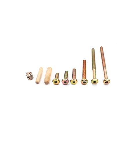 cSeao 70pcs M6 Crib Screws Barrel Nuts Assortment Kit and Wood Dowel Pins for Furnitures Cribs Chairs