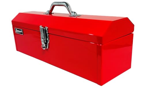 Homak Steel Hip Roof Tool Box, Red, Short, 19 Inches - size: 19-Inch x 6-Inch x 6-1/2-Inch - Short