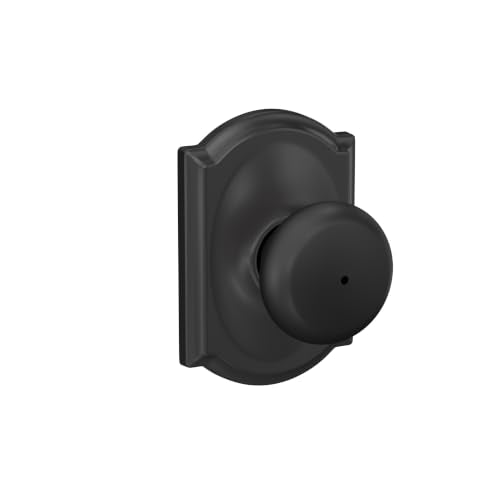 SCHLAGE Plymouth Bed/Bath Privacy Door Knob with Lock, Matte Black - color: Matte Black, size: Camelot