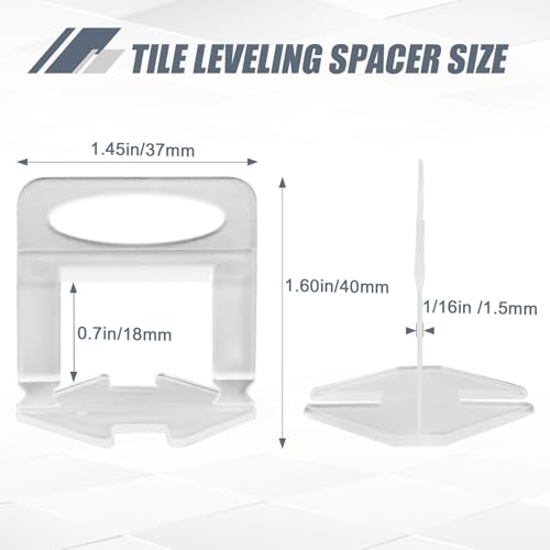 Storystore 2000pcs Tile Leveling Clips 1/16 Inch Tiles Spacers - size: 1/16 Inch 2000 Spacers
