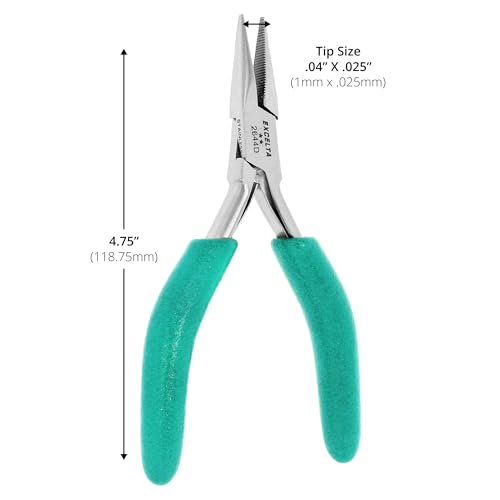 Excelta 2644D Small Chain Nose Pliers, Stainless Steel, 4.75 Inch - size: 4.75 inch, style: Cushioned Grip, Small Chain Nose, 2644D