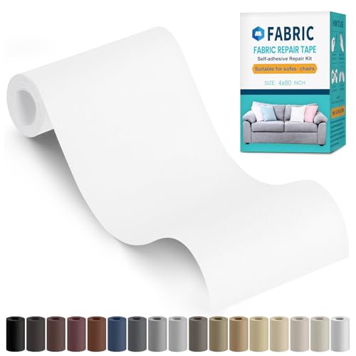 Fabric Repair Tape, 4"x80" Self-Adhesive Linen Repair Tape Patch Kit White - color: White, size: 4" x 80"
