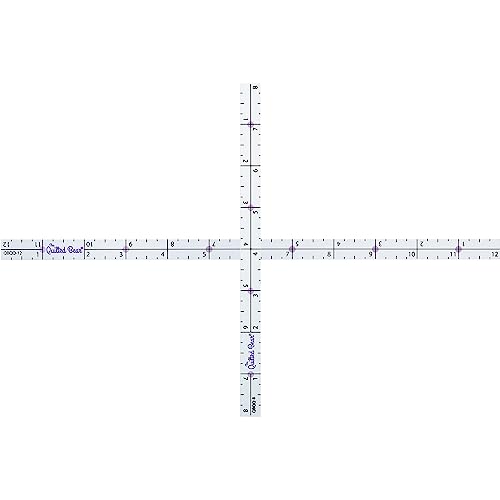 The Quilted Bear Quilter's Quarter Multipack - Transparent Acrylic Non Slip Quarter Inch Quilting, Patchwork & Sewing Ruler with ¼, ½, and 1" Markings (8 inch & 12 inch) - size: 8 Inch & 12 Inch (Set of 2)