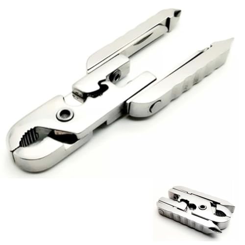OULIGET Stainless Steel Folding Maintenance Multifunctional plier,Portable Key Chain Mini 10 in 1 Pliers,Pocket Screwdriver Camping Folding Pliers,1 Piece