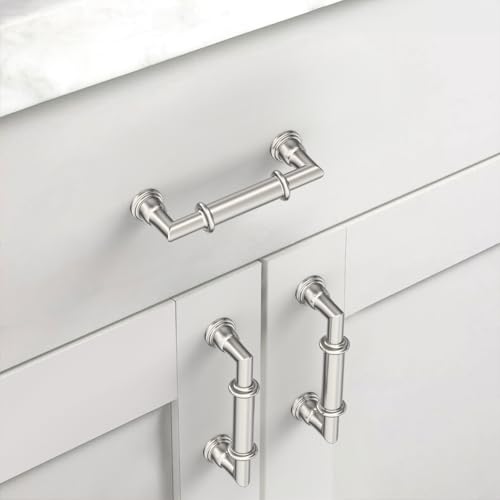 Asidrama 10 Pack 3 Inch(76mm) Brushed Satin Nickel Kitchen Cabinet Handles, Cabinet Pulls Kitchen Cabinet Hardware for Cupboard Drawer Pulls 2281 - color: Brushed Satin Nickel, size: 3" Hole Center