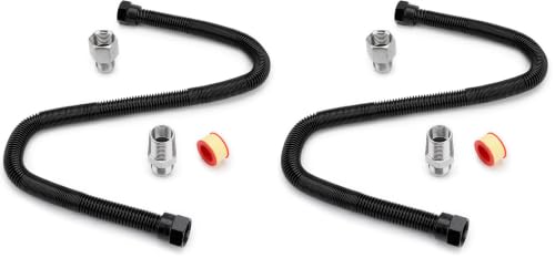 Stanbroil 1/2" OD x 3/8" ID 24" Non-Whistle Flexible Flex Gas Line Connector Kit for NG or LP Fire Pit and Fireplace (Pack of 2) - size: 24" (Pack of 2)