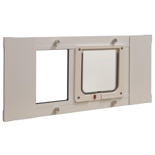 Ideal Pet Products Aluminum Sash Window Pet Door - size: 6-1/4" x 6-1/4" Cat Flap Size, style: Window Width: 23" - 28"