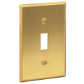 Rio Salto BRASS Toggle Light Switch Cover Plate Flip Switch Plate Outlet Covers Wall Plates 1 Gang Brushed Brass Gold Metal — Signature Collection, Standard Size 2.75" X 4.50" - color: Toggle Switch 1-Gang (1-Pack)