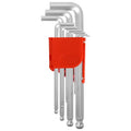 9-Piece Metric Allen Wrench Set, 1.5-10mm Mid-Long Chrome Vanadium Steel Hex Key Set, L-Shaped Allen Ball End Wrenches for Bike, Motorcycle & Auto Repair - color: Mid-long Chrome Plating Set