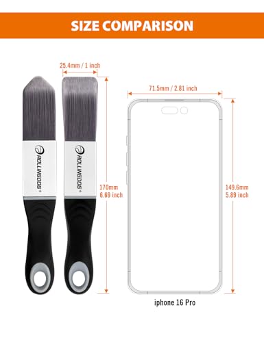 ROLLINGDOG Paint Brush for Trim Edging Paint Brush 2PC - color: 2pc Detail Brush Set