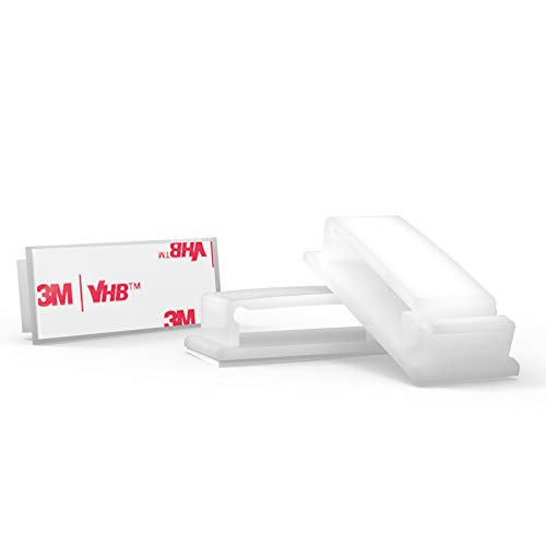 Cable Clips with Strong Self-Adhesive, XIAOXI Multipurpose Wire Clamps for Cable Management and Cable Runs, TV PC Wire Holder Sticky Tidy - White (20pcs) - color: White