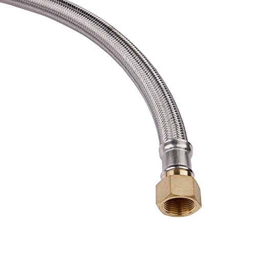 1piece EFIELD 24"L 3/4"Push-fit Valve Flexible Water Heater Connector - size: 24 Inch, style: 3/4''x3/4''