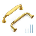 HOME EDIT Gold Solid Cabinet Handles & Pulls 3 Inch 10 Pack - color: Brushed Brass, size: 3 inches Hole Center
