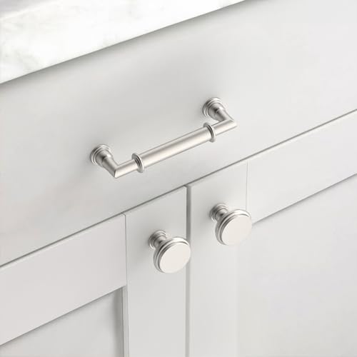 Asidrama 10 Pack 3.75 Inch(96mm) Brushed Satin Nickel Kitchen Cabinet Handles, Cabinet Pulls Kitchen Cabinet Hardware for Cupboard Drawer Pulls 2281 - color: Brushed Satin Nickel, size: 3.75" Hole Center