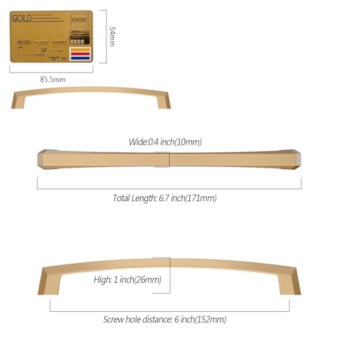 Amerdeco 10 Pack Champagne Bronze Cabinet Pulls, 6 Inch(152MM) Hole Centers, Kitchen Cabinet Handles, Drawer Pulls ZH0032 - color: Champagne Bronze, size: 6"/152MM Hole Center