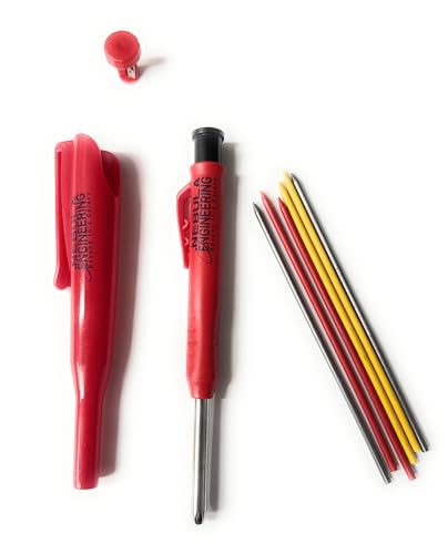 Nebula Engineering Premium Carpenter’s Pencil Set – Built-In Sharpener, Protective Cap, and Deep Hole Design for Precise Marking in Woodworking, Construction, and DIY Projects