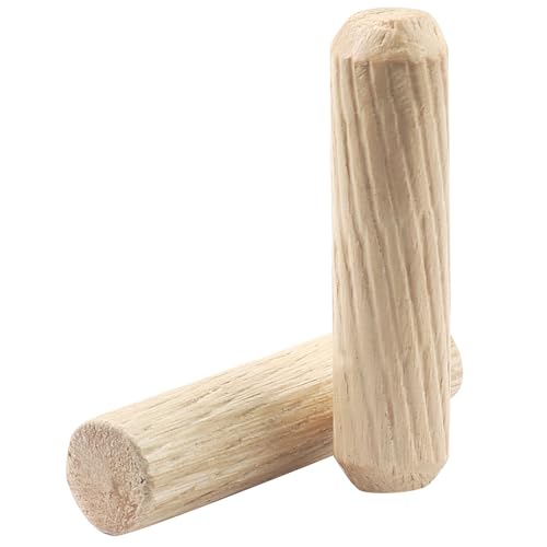 100 Pack Wooden Dowel Pins ,Wood Grooved Plugs Pin Hardwood Fluted Dowels for Furniture Woodworking Crafts, DIY Carpentry(M6x30mm+M8x30mm+M10x40mm)