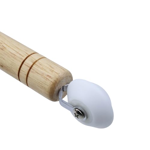 Dual End Seam Roller, Wood Handle, 1Pc - color: Beige