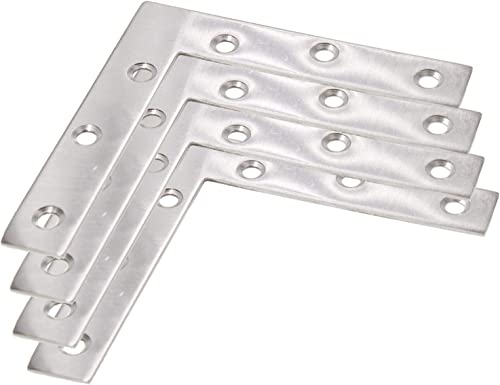 Stainless Steel L Shape Flat Corner Brace Bracket for Wood & Metal, Fixing Joining Support Brace for Shelves, Furniture & Cabinet (150*150/5.9*5.9'') - size: 150 x 150 mm