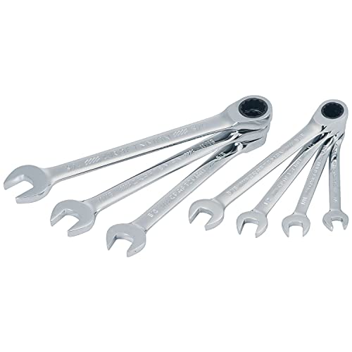 CRAFTSMAN 7-Piece Combination Ratcheting Wrench Set, 12-Point Standard SAE (CMMT87020) - style: 7 Piece SAE