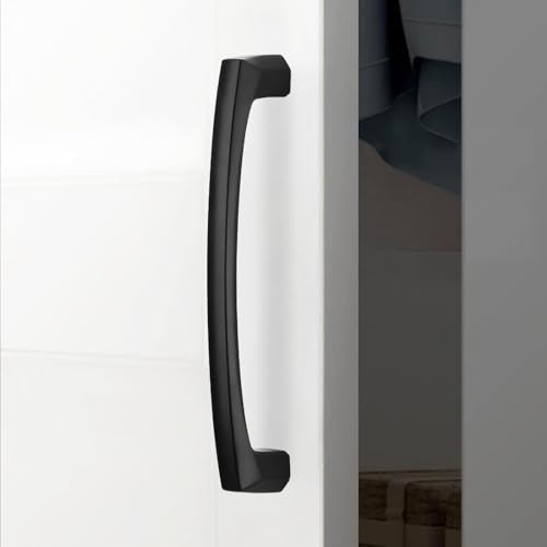 10 Pack 5 Inch Matte Black Cabinet Pulls Kitchen Cabinet Handles Cabinet Hardware Kitchen Handles for Cabinets Cupboard Handles Drawer Pulls - color: Matte Black, size: 5'' Hole Center(128mm)