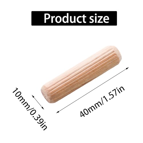 48Pcs 10mm x 40mm / 2/5 Inch x 1.57 Inch Wooden Dowel Pin - size: 10 x 40mm