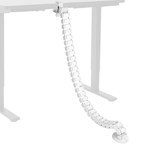 VIVO White Clamp-on Desk Vertebrae Cable Management Kit, DESK-AC01P-W - color: White
