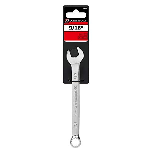 Powerbuilt SAE 9/16-Inch Combination Wrench, 12 Point Double Ended Box and Open End, 15 Degree Offset - 644145 - size: 9/16"