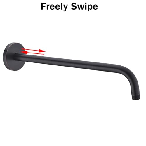 RANDOM 16 Inch Shower Arm with Flange,Stainless Steel 90 Degree Rain Shower Head Extension Arm,Wall-Mounted Shower Head Arm for Fixed Shower Head,Oil Rubbed Bronze.RD91018-16-ORB - color: 16″Oil Rubbed Bronze(Round Flange)