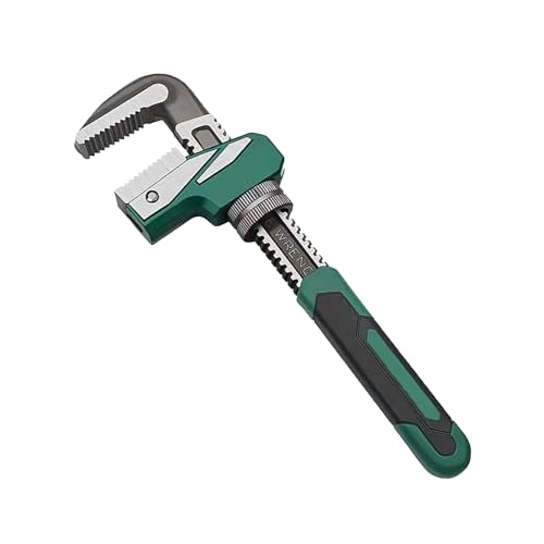 Upgraded 9 inch Heavy Duty Adjustable Pipe Wrench with [Silicone Non-slip Grip] Adjustable Wrench Fits a Variety of Fastener Sizes for Construction Machine Automobiles Home Repairs - color: Upgrade Green, size: 9 inch