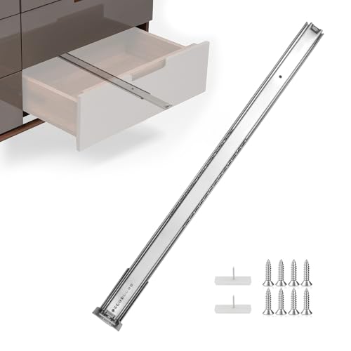 homdiy 18 Inch Heavy Duty Center Mount Drawer Slides Track (2 Pcs) - size: 18 Inch, style: 2 Pack
