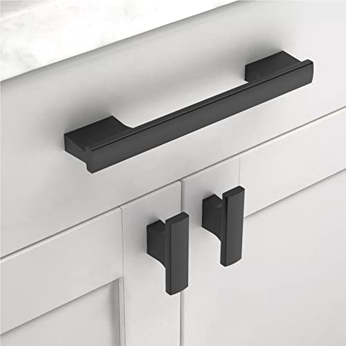 Asidrama 10 Pack Matte Black Kitchen Cabinet Knobs Drawer Cabinet Hardware Zinc Knobs for Dresser Drawers - color: Matte Black, style: 10 Pack