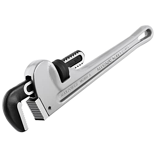 MAXPOWER 14-Inch Pipe Wrench, 2-inch Jaw Capacity - size: 14-inch, style: Straight Pipe Wrench