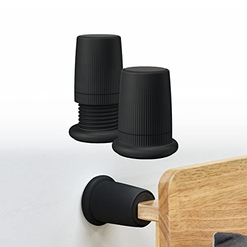 Stick on Headboard Stopper for Wall, Bed Frame Anti-Shake Tool-Black 2 Pcs - color: Black