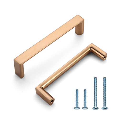 10 Pack 3.75inch(96mm) Cabinet Pulls Square Champagne Bronze Kitchen Cabinet Handles Kitchen Cabinet Hardware Gold Drawer Pulls for Dresser Cupboard Wardrobe - color: Champagne Bronze, size: 3.75"/96MM Hole Center, style: 10 Pack