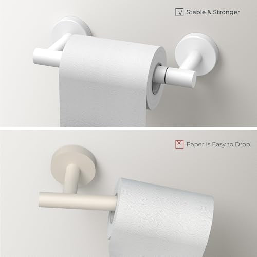 FORIOUS Toilet Paper Holder and Towel Ring Set, Bathroom Accessories Set - color: White