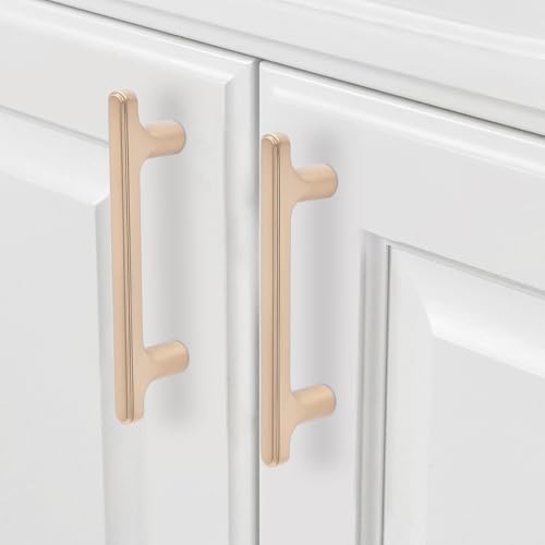 COTYKILEY 10 Pack 3 Inch(76mm) Champagne Bronze Cabinet Handles Gold Kitchen Cabinet Pulls Cabinet Door Handles Kitchen Cabinet Hardware Cupboard Drawer Pulls Dresser Handles - color: Champagne Bronze, size: 3" Hole Center（76MM）