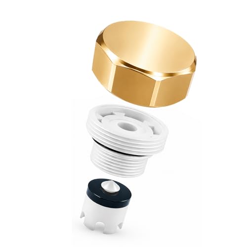 Gold Metal ASSE 1019-A Vacuum Breaker Check Valve Repair Kit, Anti-Siphon Replacement Parts, Corrosion Resistant, Solid Brass Top Cover, Plastic Body, Plunger & O-Ring, 1 Pack - color: yellow metal