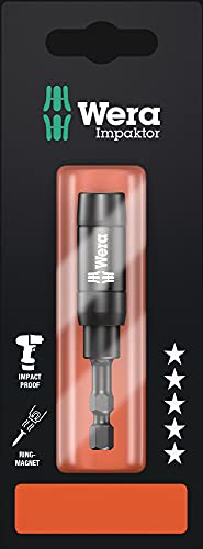 Wera 05073990001 1/4" Hex Drive Impaktor Bit Holder with Ringmagnet, Carded
