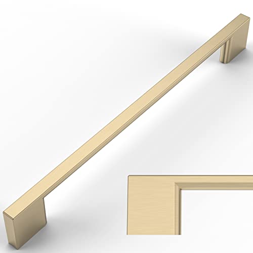 Amerdeco 10 Pack Brushed Brass Cabinet Pulls 7.5" - color: Brushed Brass, size: 7.5" hole center