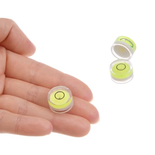 3pcs Small Circular Bubble Spirit Levels - [15mm Diameter 6mm Thickness] Mini Round RV Level Leveling Tools for Travel Trailer Turntable Camera, Lime - color: Lime, size: 15mm x 6mm