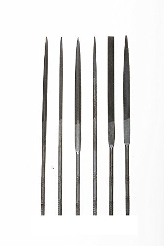 Excel Blades 6-Piece Mini File Set – High Carbon Steel Files for Woodworking, Jewelry, Cosplay, Metal & Hobby Use – Includes Flat, Half-Round, Round, Square, Knife & Equaling Files - style: File Set